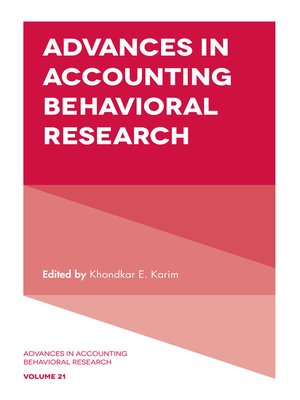 cover image of Advances in Accounting Behavioral Research, Volume 21